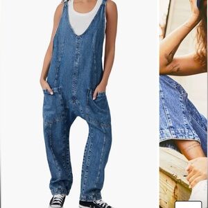 Denim Blue we the free free people high roller denim Women's jumpsuit